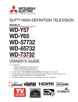 Mitsubishi WD57732 WD65732 WD73732 TV Operating Manual